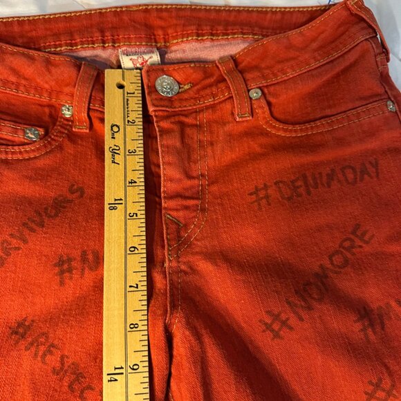 Hashtag True Religion Jeans Waist 30X29 Inches Straight Red - Picture 6 of 11